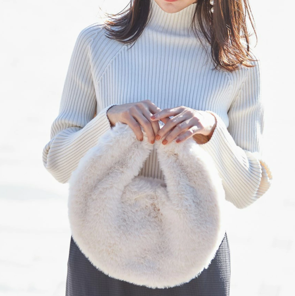 New Fashion Winter Furry Handbag Flecce Handbag Plush Soft Small Fleece Fur Sherpa Tote Bag - 画像 4