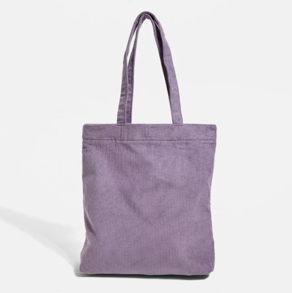 Large Shopper Corduroy Totes Shoulder Bags With Custom Embroidery Logo Shoulder Zipper Corduroy Tote - Image 3