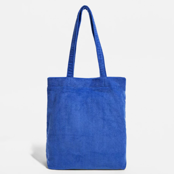 Large Shopper Corduroy Totes Shoulder Bags With Custom Embroidery Logo Shoulder Zipper Corduroy Tote - Image 4