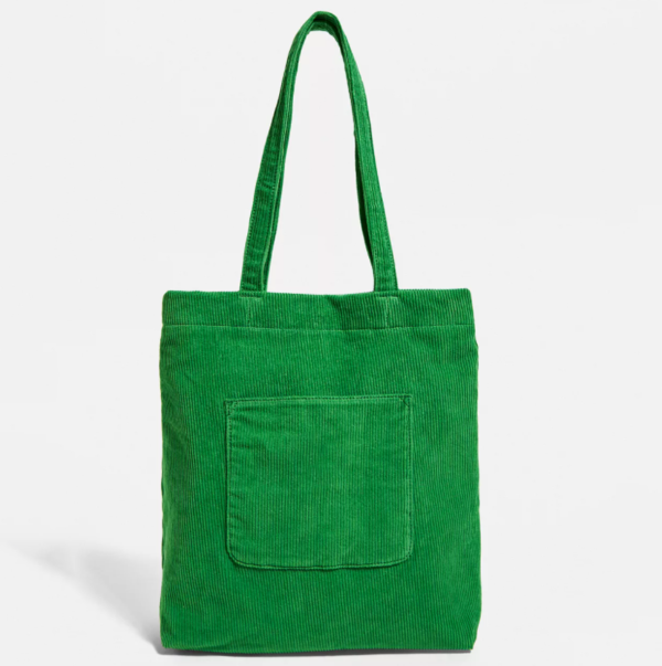Large Shopper Corduroy Totes Shoulder Bags With Custom Embroidery Logo Shoulder Zipper Corduroy Tote - Image 5