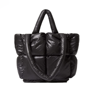 Woman Nylon Quilted Tote Bag Cotton Padded Down Feather Fabric Quilted Tote Bag