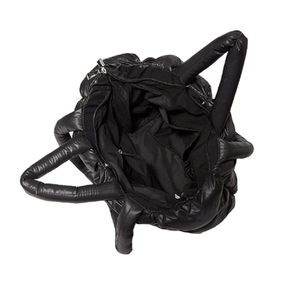 Woman Nylon Quilted Tote Bag Cotton Padded Down Feather Fabric Quilted Tote Bag - 영상 2