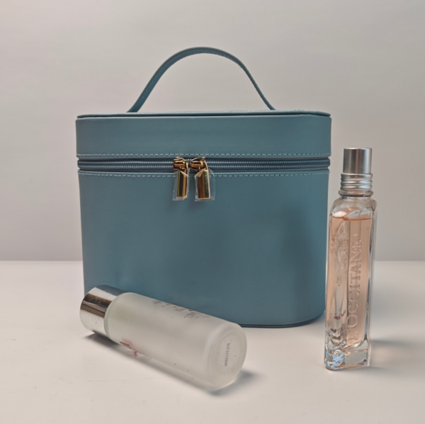 Leather Makeup Bag Cosmetic Organizer Case Waterproof Travel Toiletry Bag
