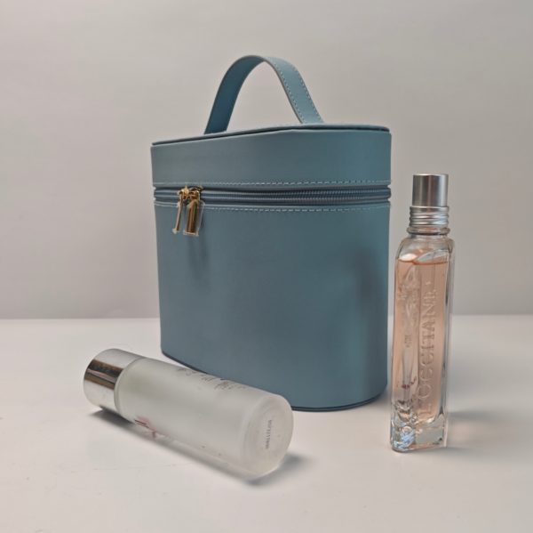 Leather Makeup Bag Cosmetic Organizer Case Waterproof Travel Toiletry Bag - Image 2