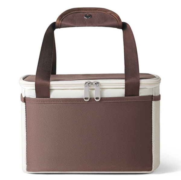 Waterproof Leather Picnic Cooler Tote Bag Aluminium Foil Thermal Ice Insulated Leather Lunch Bag - Bild 4