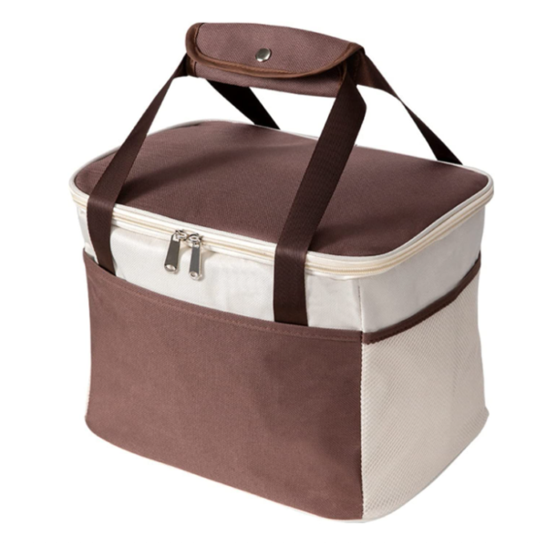 Waterproof Leather Picnic Cooler Tote Bag Aluminium Foil Thermal Ice Insulated Leather Lunch Bag - Bild 5