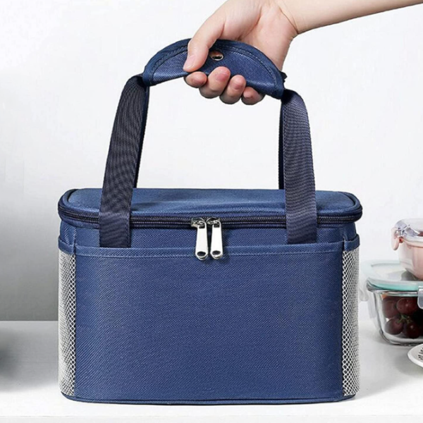 Waterproof Leather Picnic Cooler Tote Bag Aluminium Foil Thermal Ice Insulated Leather Lunch Bag - Bild 6