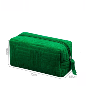 Fashion Diamond Fabric Terry Cloth Cosmetic Bag Pencil Bag