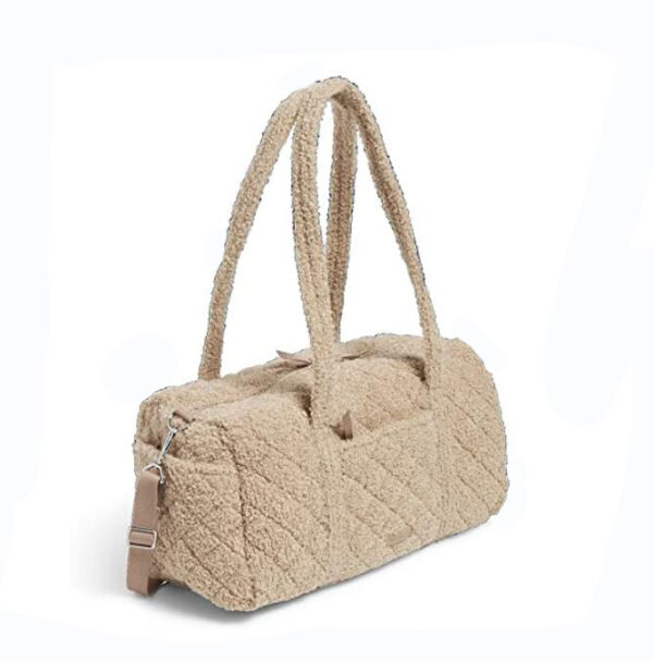 Woman Comfortable and Soft Teddy Duffle Bag Fleece Sherpa Luxury Duffle Bag - Bild 2