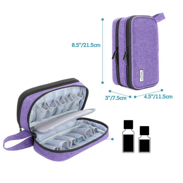 Womens 12 Bottles Essential Oil Carrying Case Holder Travel Portable Nail Polish Storage Bag - Image 5