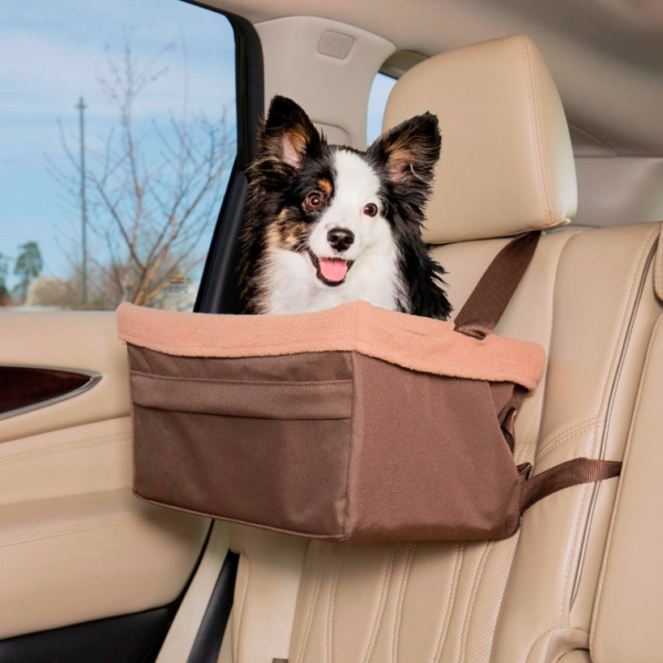 Custom Winter Teddy Dog Booster Seats for Cars Portable Dog Car Seat Travel Carrier - Image 5