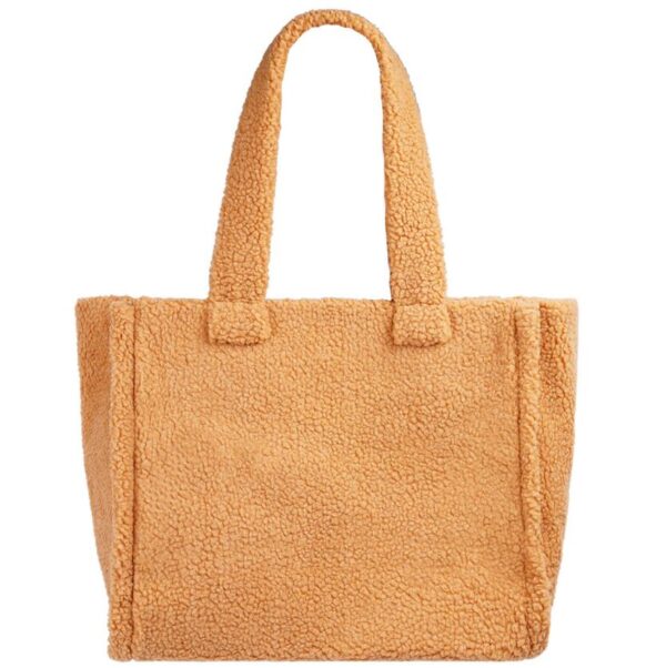 Multifunction Winter Teddy Velvet Soft Fluffy Diaper Bag Baby Collapsible Storage Basket Nappy Caddy Bag - Image 6