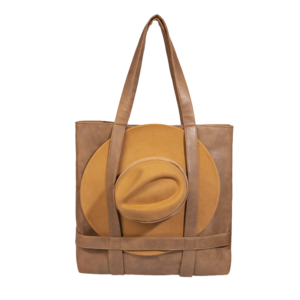 PU Leather Tote Bag Hat Holder Tote Bag Outdoor Handbag Hat Bag