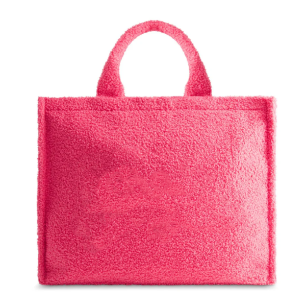 Large Capacity Custom Logo Letter Teddy Tote Bag With Pocket Zipper