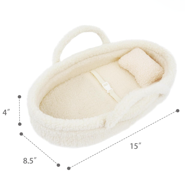 Baby Teddy Fabric Changing Basket with Pads and Safety Belt - 画像 5