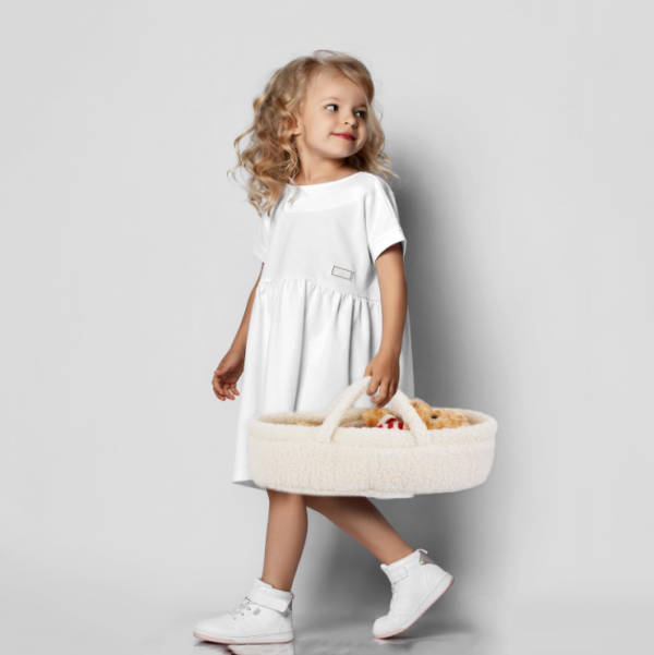 Baby Teddy Fabric Changing Basket with Pads and Safety Belt - 画像 6