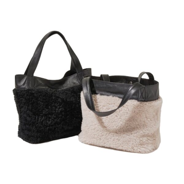 Sherpa Woolen Teddy Plush Tote Bag Travel Hand Shoulder Bag Vintage Portable Durable Handbags - Image 2