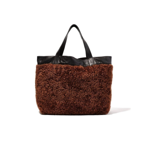 Sherpa Woolen Teddy Plush Tote Bag Travel Hand Shoulder Bag Vintage Portable Durable Handbags - Image 6