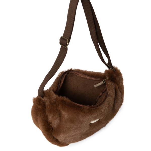 Fashion Faux Rabbit Fur Waist Bag, Winter Fluffy Fanny Pack, Soft Plush Crossbody Chest Bag - Image 3