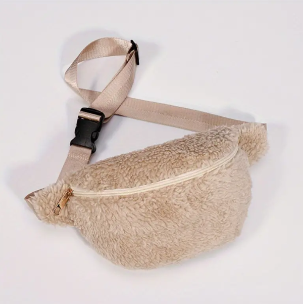 High Quality Fashion Terry Teddy Sling Bag Women's Waist Bags - 영상 3