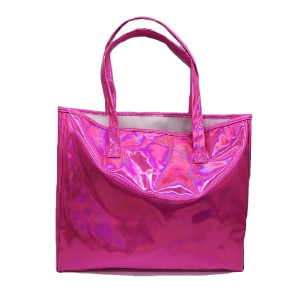 Pu Holographic Tote Shopping Bag Holographic Metallic Laminated Gift Bag - Изображение 3