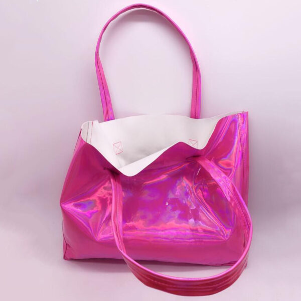 Pu Holographic Tote Shopping Bag Holographic Metallic Laminated Gift Bag - Изображение 4