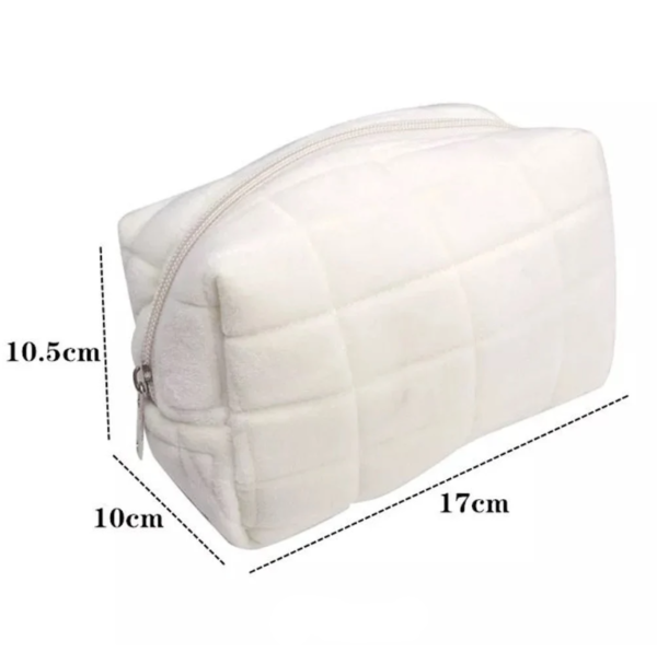 Soft Quilted Puffy Plush Makeup Orange Pink Makeup Bag Personalised Fabric Letter Patches Pouches - Bild 5