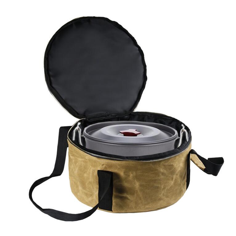 Waxed Canvas Outdoor Cutlery Oven Storage Bag Tool Storage Tote Bag - 画像 5