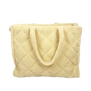 Quilted Teddy Tote Bag for Women Ladies TEDDY Bubble Shoulder Hobo Bag