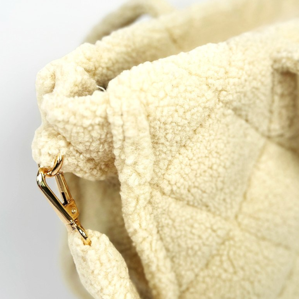 Quilted Teddy Tote Bag for Women Ladies TEDDY Bubble Shoulder Hobo Bag - 画像 2