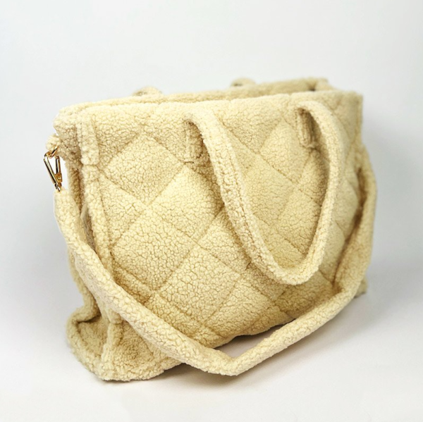 Quilted Teddy Tote Bag for Women Ladies TEDDY Bubble Shoulder Hobo Bag - 画像 3