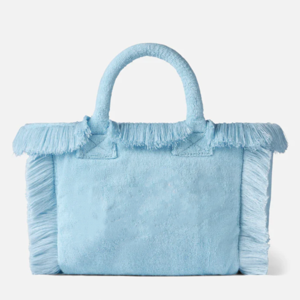Women Terry Cloth Fringe Tote Bag Large Cotton Fringe Tote Bag - صورة 2