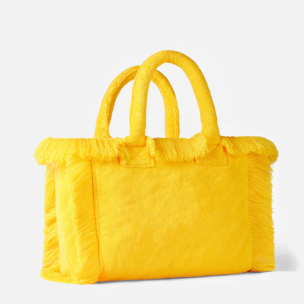 Women Terry Cloth Fringe Tote Bag Large Cotton Fringe Tote Bag - صورة 5
