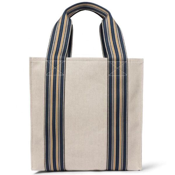 Canvas Beach Tote Stylish Canvas Tote Bag with an External Pocket - Bild 2