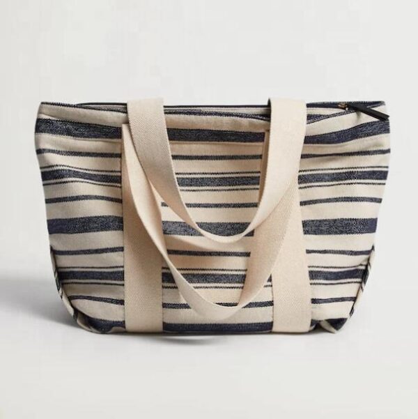 Canvas Beach Tote Stylish Canvas Tote Bag with an External Pocket - Bild 6