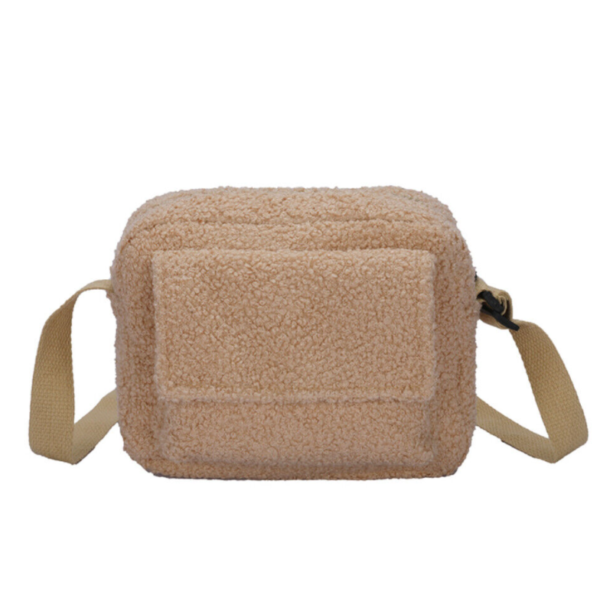Soft Teddy Shoulder Bag Sherpa Messenger Bag Polyester Crossbody Bag