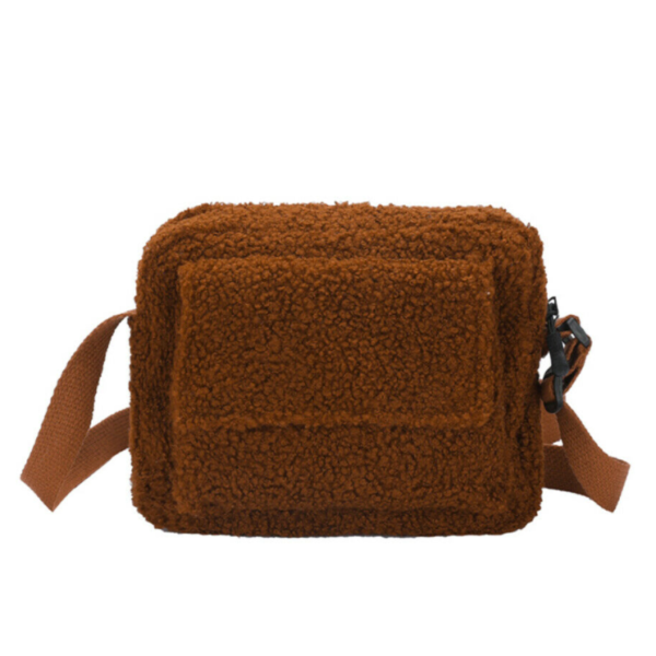 Soft Teddy Shoulder Bag Sherpa Messenger Bag Polyester Crossbody Bag - Image 2