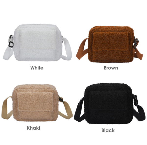 Soft Teddy Shoulder Bag Sherpa Messenger Bag Polyester Crossbody Bag - Image 5
