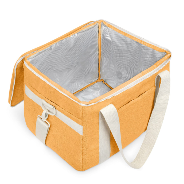 Terry Cloth  Insulated Lunch Bag Hot Cold Food Groceries Zipper Tote Bag - Image 4