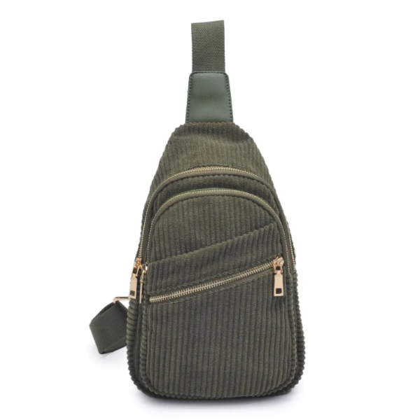 Corduroy Sling Bag for Women/Men Crossbody Purse Small Sling Backpack - 画像 2