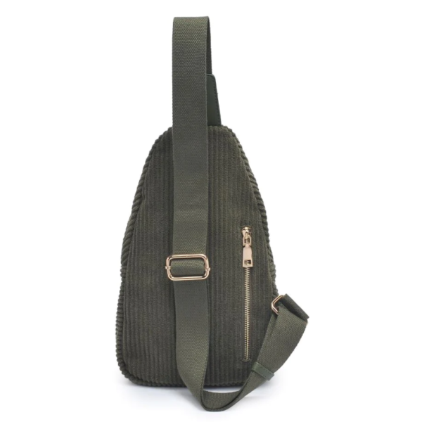 Corduroy Sling Bag for Women/Men Crossbody Purse Small Sling Backpack - 画像 3