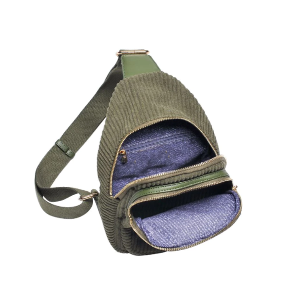 Corduroy Sling Bag for Women/Men Crossbody Purse Small Sling Backpack - 画像 5