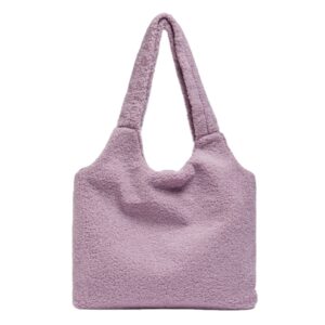 Trendy Fluffy Tote Bag Soft Women's Sherpa Tote Bag