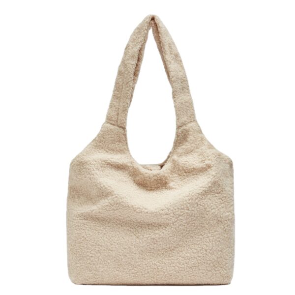 Trendy Fluffy Tote Bag Soft Women's Sherpa Tote Bag - 画像 6