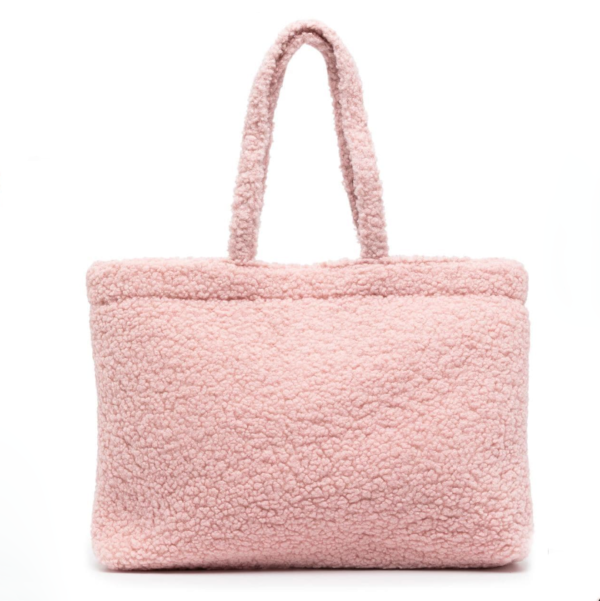 Soft Comfortable Fluffy Tote Large Capacity Fashion Simple Women Brown Teddy Shopping Bag - Image 6