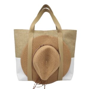 New Design Fashion Outdoor Linen Hat Tote Bag Large Linen Tote Travel Carrying Bag