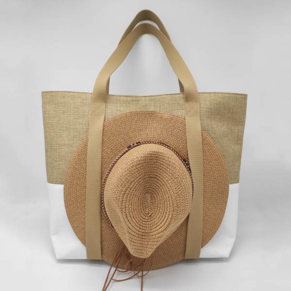 New Design Fashion Outdoor Linen Hat Tote Bag Large Linen Tote Travel Carrying Bag - Bild 5