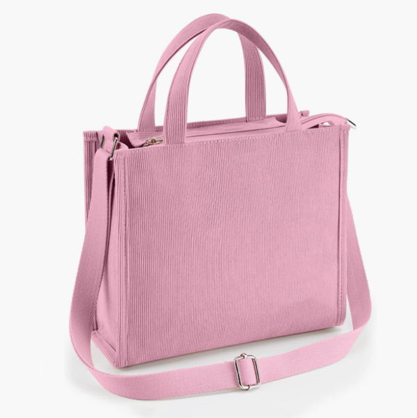 Tote Bag Women Corduroy Bag With Zipper Fashion Small Corduroy Tote Handbag - 画像 4