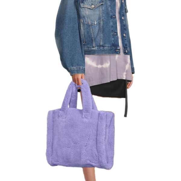 Winter Fashion Teddy Tote Bag Comfortable Soft Sherpa Shopping Bag - Bild 3