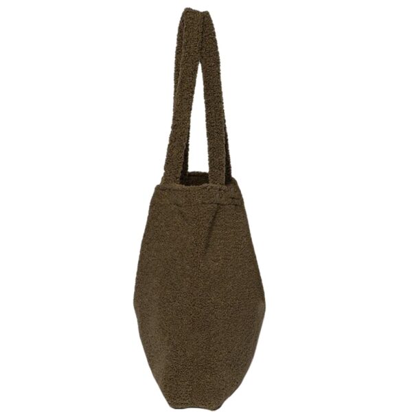 Fashion Teddy Shoulder Handbags Big Capacity Shopping Trendy Towel Fabric Bags - 画像 3